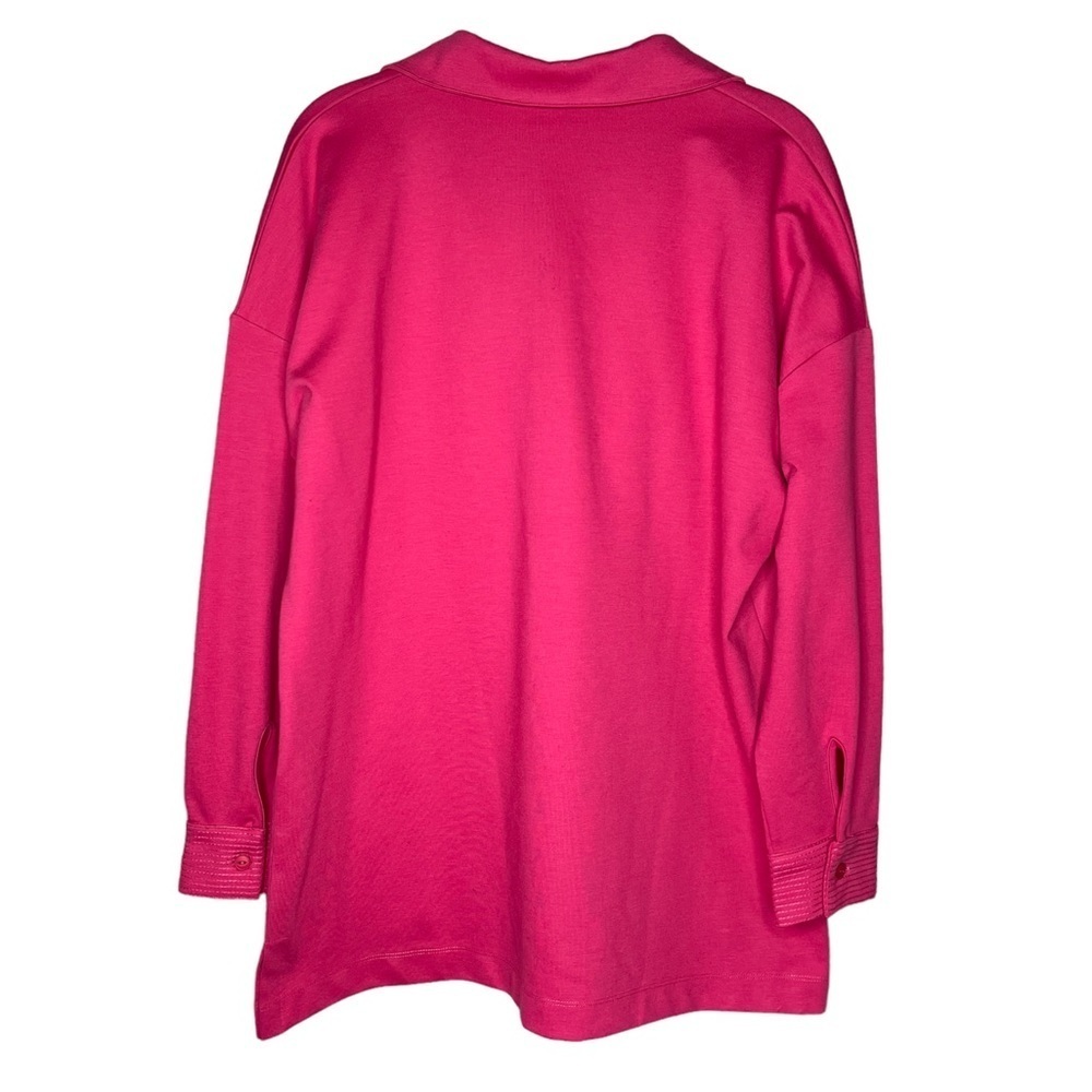Soft Surroundings tunic length shirt pink popover V-neck top size large petite - Picture 2 of 4